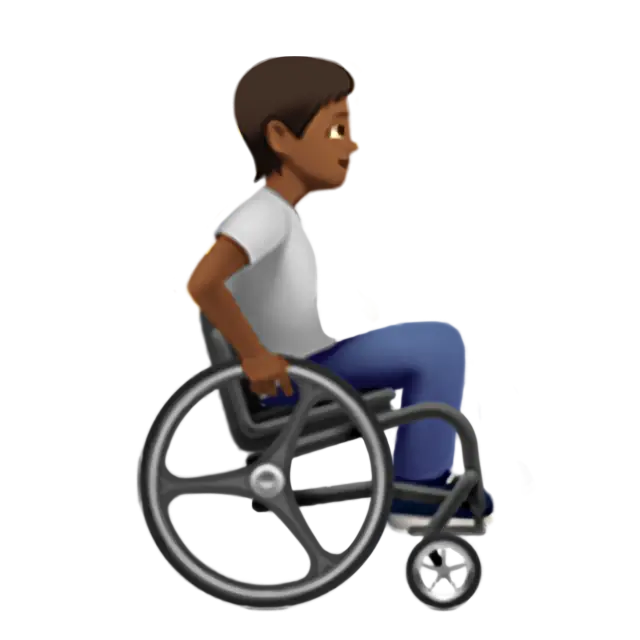 Person In Manual Wheelchair Facing Right: Medium-Dark Skin Tone