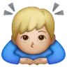 Man Bowing: Medium-Light Skin Tone Emoji 🙇🏼‍♂️ image - Samsung style