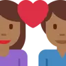 Couple With Heart: Woman, Man, Medium-Dark Skin Tone Emoji 👩🏾‍❤️‍👨🏾 image - Twitter / X (Twemoji) style