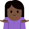 Woman Shrugging: Dark Skin Tone Emoji 🤷🏿‍♀️ image - Twitter / X (Twemoji) style