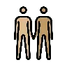 People Holding Hands: Medium-Light Skin Tone, Medium Skin Tone Emoji 🧑🏼‍🤝‍🧑🏽 image - OpenMoji style