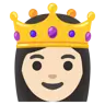 Princess: Light Skin Tone Emoji 👸🏻 image - Google Noto Color style