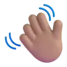Waving Hand: Medium Skin Tone Emoji 👋🏽 image - Microsoft 3D Fluent style