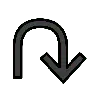 Anticlockwise Triangle-Headed Top U-Shaped Arrow ⮏ image - OpenMoji style