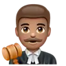 Man Judge: Medium Skin Tone Emoji 👨🏽‍⚖️ image - WhatsApp style