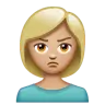 Person Pouting: Medium-Light Skin Tone Emoji 🙎🏼 image - WhatsApp style