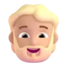 Person: Medium-Light Skin Tone, Beard Emoji 🧔🏼 image - Microsoft 3D Fluent style