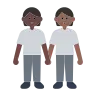People Holding Hands: Dark Skin Tone, Medium-Dark Skin Tone Emoji 🧑🏿‍🤝‍🧑🏾 image - Tossface style
