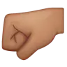 Left-Facing Fist: Medium Skin Tone Emoji 🤛🏽 image - WhatsApp style