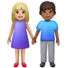 Woman And Man Holding Hands: Medium-Light Skin Tone, Medium-Dark Skin Tone Emoji 👩🏼‍🤝‍👨🏾 image - Samsung style