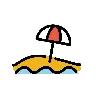 ชายหาดที่มีร่ม Emoji 🏖 image - OpenMoji style