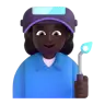 Woman Factory Worker: Dark Skin Tone Emoji 👩🏿‍🏭 image - Microsoft 3D Fluent style