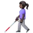 Woman With White Cane: Dark Skin Tone