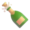 瓶子软木塞弹飞出 Emoji 🍾 image - Microsoft 3D Fluent style