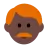 Man: Dark Skin Tone, Red Hair