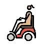 Woman In Motorized Wheelchair: Medium-Light Skin Tone Emoji 👩🏼‍🦼 image - OpenMoji style