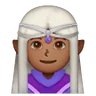 Woman Elf: Medium-Dark Skin Tone Emoji 🧝🏾‍♀️ image - Samsung style