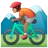 Person Mountain Biking: Medium Skin Tone