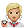 Health Worker: Medium-Light Skin Tone Emoji 🧑🏼‍⚕️ image - WhatsApp style