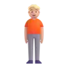 Person Standing: Medium-Light Skin Tone Emoji 🧍🏼 image - Microsoft 3D Fluent style