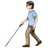 Person With White Cane: Light Skin Tone Emoji 🧑🏻‍🦯 image - WhatsApp style