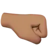 Right-Facing Fist: Medium Skin Tone Emoji 🤜🏽 image - Apple style
