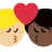 Kiss: Person, Person, Medium-Light Skin Tone, Dark Skin Tone