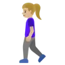 Woman Walking: Medium-Light Skin Tone Emoji 🚶🏼‍♀️ image - Google Noto Color style