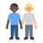 Men Holding Hands: Dark Skin Tone, Medium-Light Skin Tone