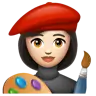 Woman Artist: Light Skin Tone Emoji 👩🏻‍🎨 image - WhatsApp style