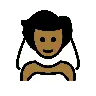 Person With Veil: Medium-Dark Skin Tone Emoji 👰🏾 image - OpenMoji style