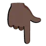 Backhand Index Pointing Down: Dark Skin Tone Emoji 👇🏿 image - Google Noto Color Animated style