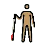 Man With White Cane: Medium Skin Tone Emoji 👨🏽‍🦯 image - OpenMoji style