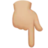 Backhand Index Pointing Down: Medium-Light Skin Tone Emoji 👇🏼 image - Apple style