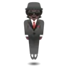 Person In Suit Levitating: Dark Skin Tone Emoji 🕴🏿 image - Google Noto Color style