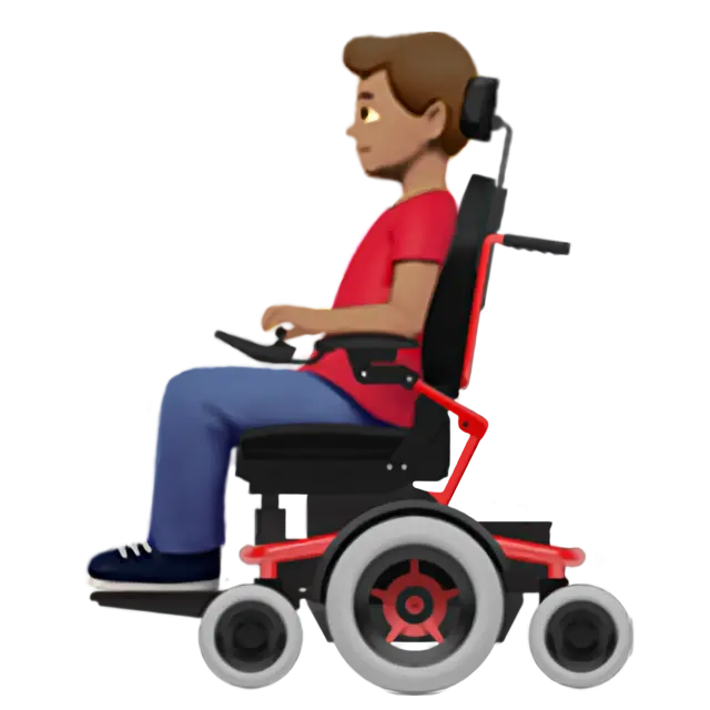 Man In Motorized Wheelchair: Medium Skin Tone