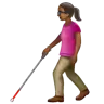 Woman With White Cane: Medium-Dark Skin Tone Emoji 👩🏾‍🦯 image - WhatsApp style