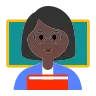 Woman Teacher: Dark Skin Tone Emoji 👩🏿‍🏫 image - Tossface style