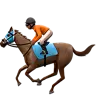 Horse Racing: Medium-Dark Skin Tone Emoji 🏇🏾 image - Apple style