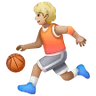 Person Bouncing Ball: Medium-Light Skin Tone Emoji ⛹🏼 image - Samsung style