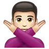 Man Gesturing No: Light Skin Tone Emoji 🙅🏻‍♂️ image - WhatsApp style