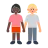 Women Holding Hands: Dark Skin Tone, Medium-Light Skin Tone
