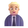 Man Office Worker: Medium-Light Skin Tone Emoji 👨🏼‍💼 image - Microsoft 3D Fluent style