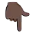 Backhand Index Pointing Down: Dark Skin Tone