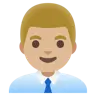 Man Office Worker: Medium-Light Skin Tone Emoji 👨🏼‍💼 image - Google Noto Color style