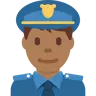 Man Police Officer: Medium-Dark Skin Tone Emoji 👮🏾‍♂️ image - Twitter / X (Twemoji) style