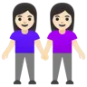 Women Holding Hands: Light Skin Tone Emoji 👭🏻 image - Google Noto Color style