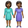Women Holding Hands: Medium-Dark Skin Tone Emoji 👭🏾 image - WhatsApp style