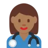Woman Health Worker: Medium-Dark Skin Tone Emoji 👩🏾‍⚕️ image - Twitter / X (Twemoji) style