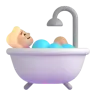 Person Taking Bath: Medium-Light Skin Tone Emoji 🛀🏼 image - Microsoft 3D Fluent style